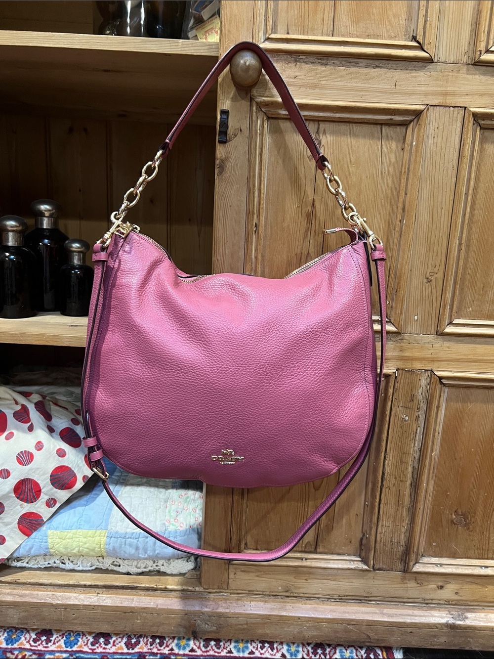 Coach F31399 Pebbled Leather Elle Hobo Bag